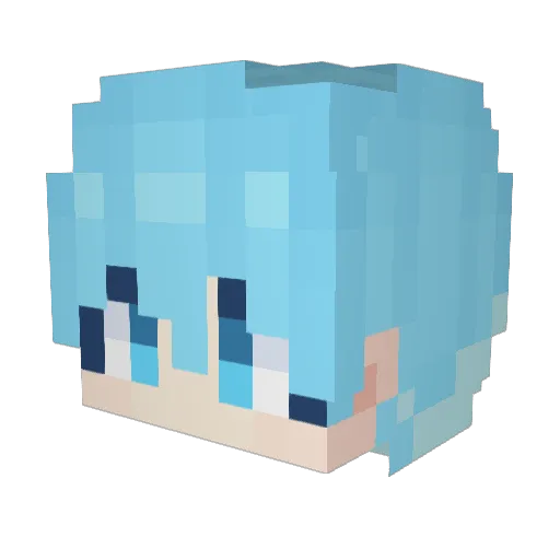 BlueSR10 Minecraft avatar head, 3D render