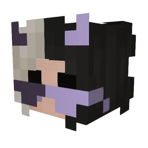 BlueSaji Minecraft avatar head, 3D render
