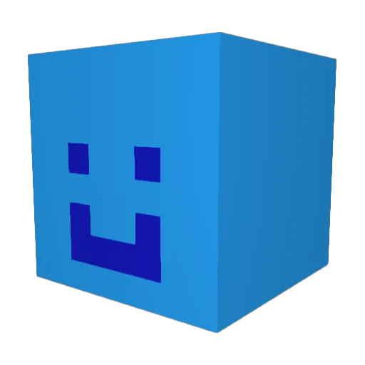 BlueShaders Minecraft avatar head, 3D render