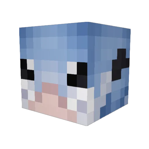 BlueShak Minecraft avatar head, 3D render