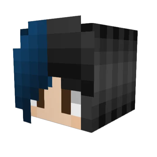 BlueShellos Minecraft avatar head, 3D render