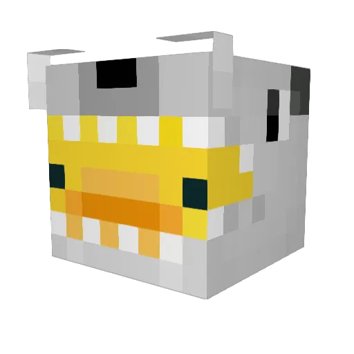 BlueShuffle_ Minecraft avatar head, 3D render