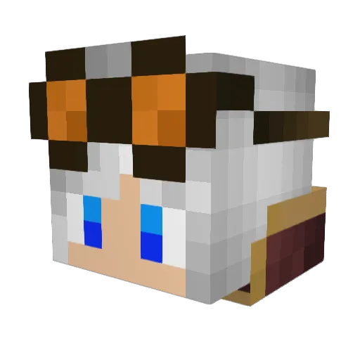 BlueSkyCZ Minecraft avatar head, 3D render