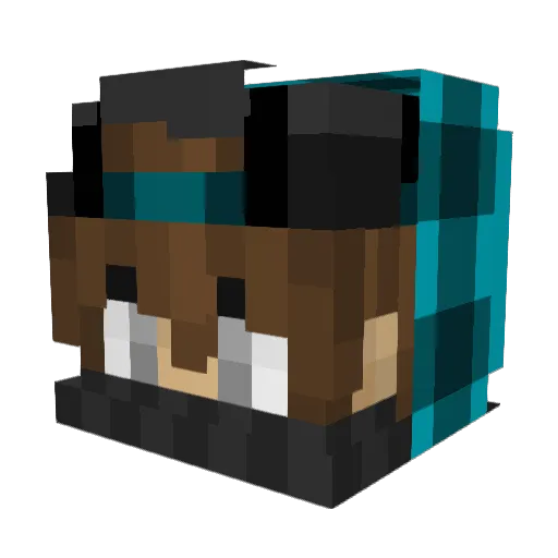 BlueSlushie Minecraft avatar head, 3D render