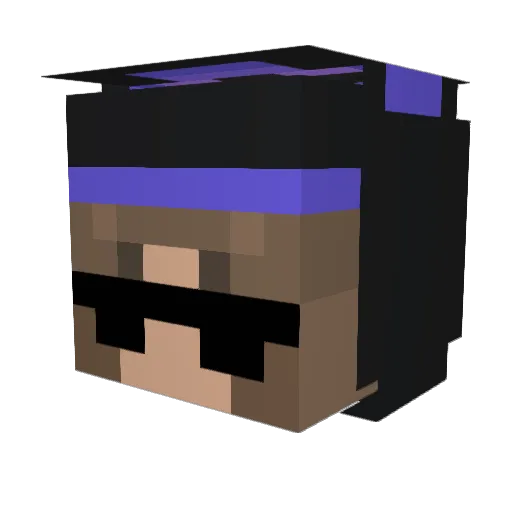 BlueSnafu Minecraft avatar head, 3D render