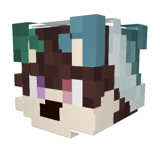 BlueSpear44 Minecraft avatar head, 3D render