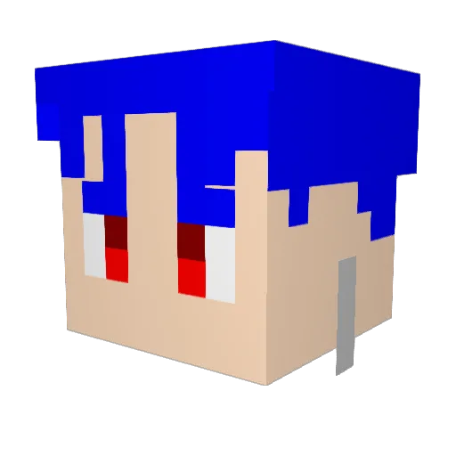 BlueSpearmen Minecraft avatar head, 3D render