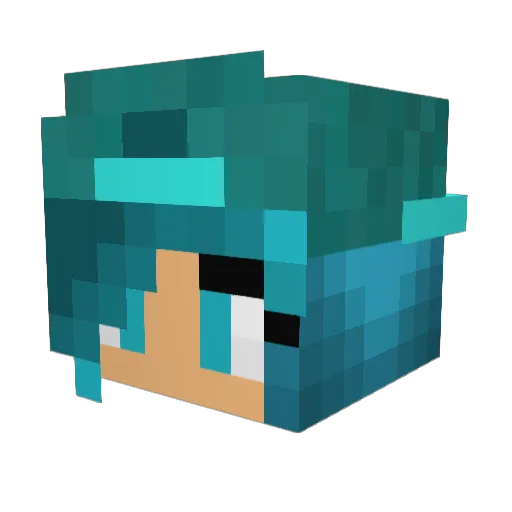 BlueStewart Minecraft avatar head, 3D render