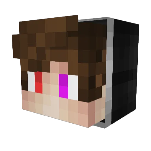 BlueTR Minecraft avatar head, 3D render