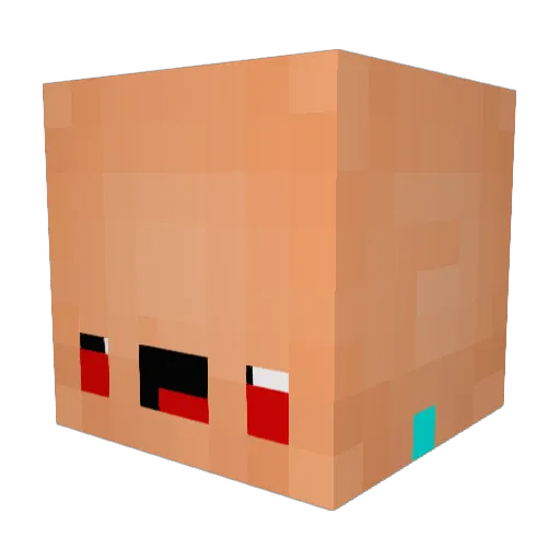 BlueTTT Minecraft avatar head, 3D render