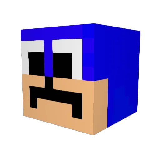BlueTheFirst Minecraft avatar head, 3D render