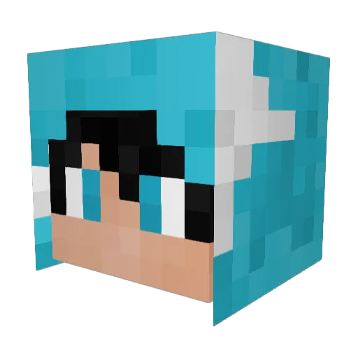 BlueTigerUHC Minecraft avatar head, 3D render