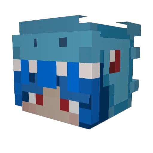 BlueTrex573 Minecraft avatar head, 3D render