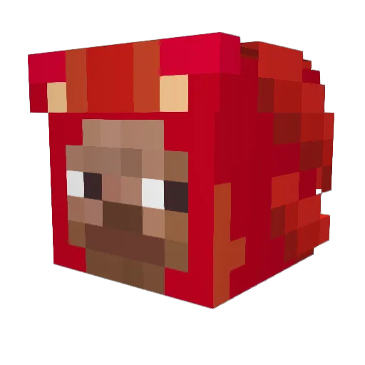 BlueTsuski Minecraft avatar head, 3D render