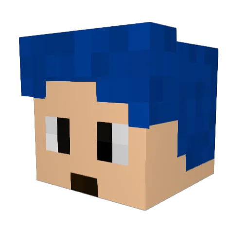BlueUnicorn_ Minecraft avatar head, 3D render