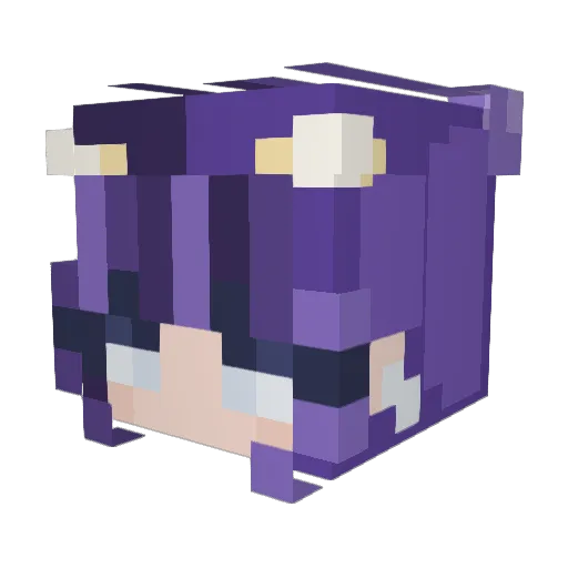 BlueUnited Minecraft avatar head, 3D render
