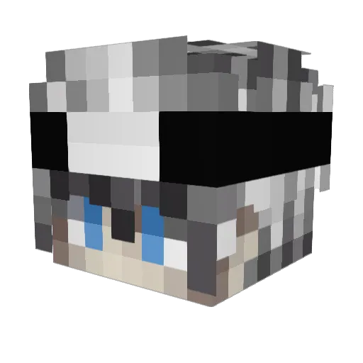 BlueVI Minecraft avatar head, 3D render
