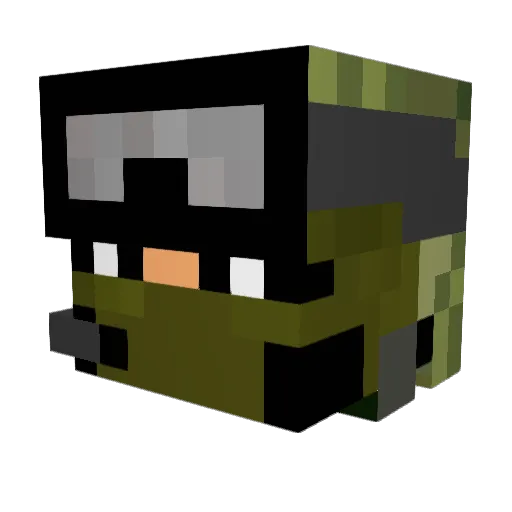 BlueVelociraptr Minecraft avatar head, 3D render