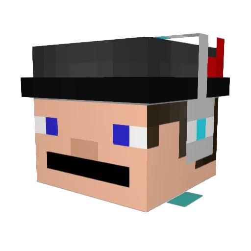 BlueW2 Minecraft avatar head, 3D render