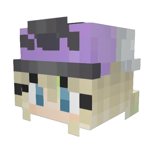 BlueWeasel Minecraft avatar head, 3D render