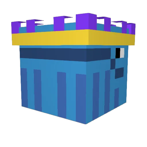 BlueWhaleKing Minecraft avatar head, 3D render