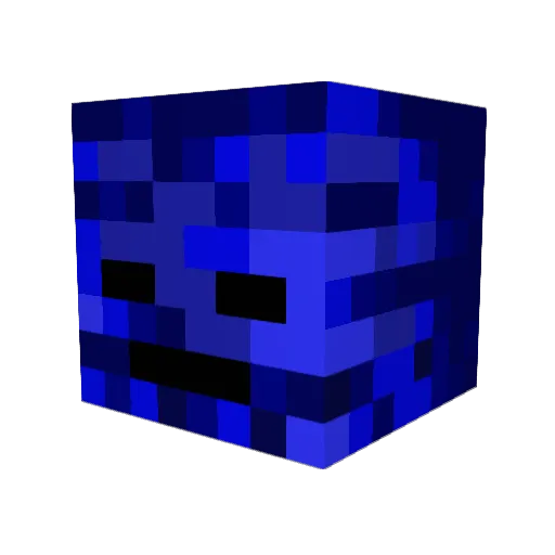 BlueWith3r Minecraft avatar head, 3D render