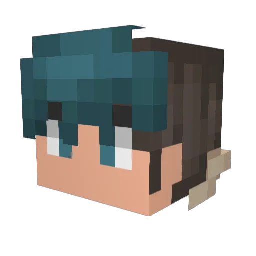 BlueWolf_120 Minecraft avatar head, 3D render