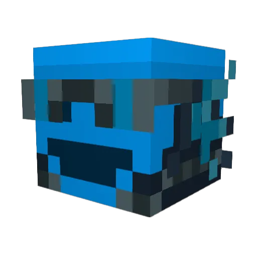 BlueWormyYT Minecraft avatar head, 3D render
