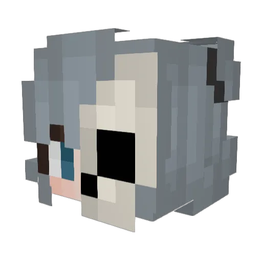 BlueYami Minecraft avatar head, 3D render