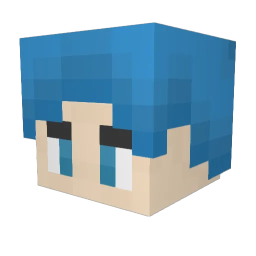 BlueZGamer007 Minecraft avatar head, 3D render