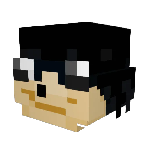 BlueZimbabwe Minecraft avatar head, 3D render