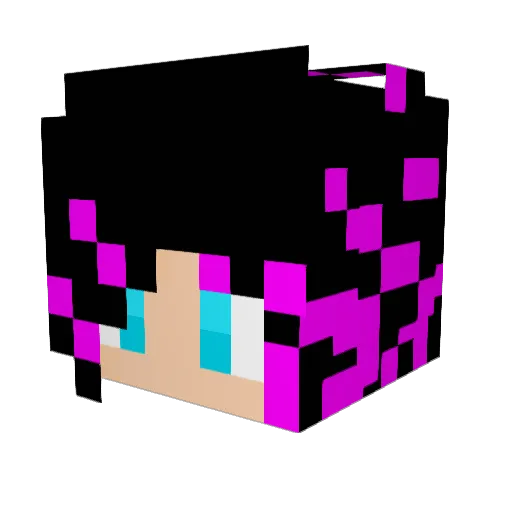 BlueZot Minecraft avatar head, 3D render
