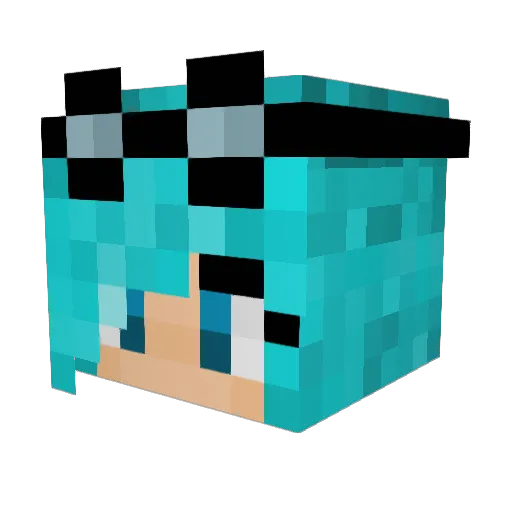 Blue_136 Minecraft avatar head, 3D render