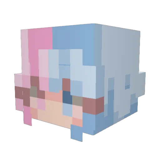 Blue_218 Minecraft avatar head, 3D render