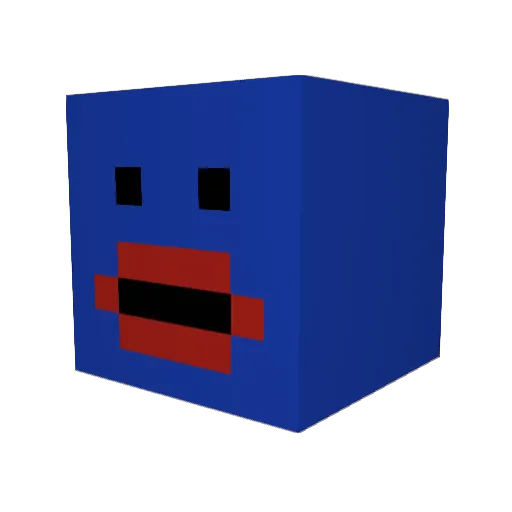 Blue_Beanzzz Minecraft avatar head, 3D render