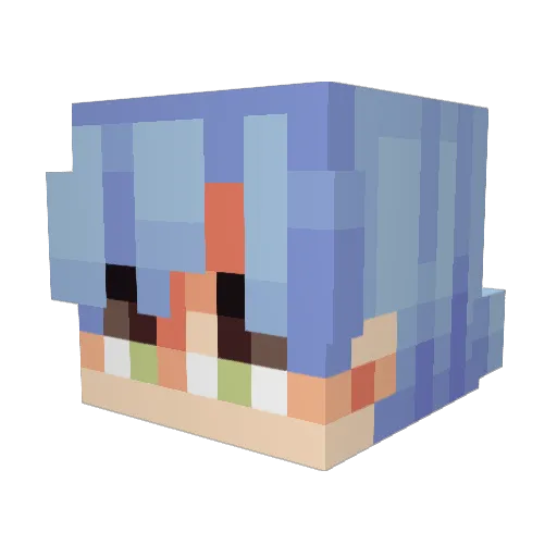 Blue_Curtain Minecraft avatar head, 3D render