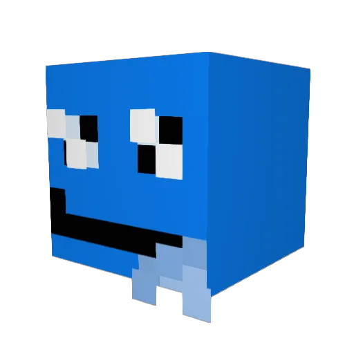 Blue_Goober Minecraft avatar head, 3D render