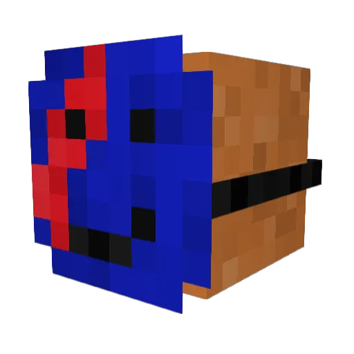 Blue_Hook Minecraft avatar head, 3D render