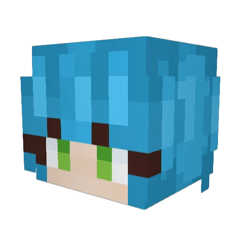 Blue_Monika Minecraft avatar head, 3D render