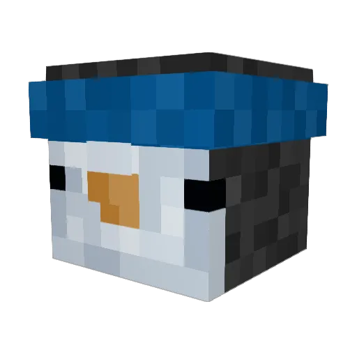 Blue_NZXT Minecraft avatar head, 3D render