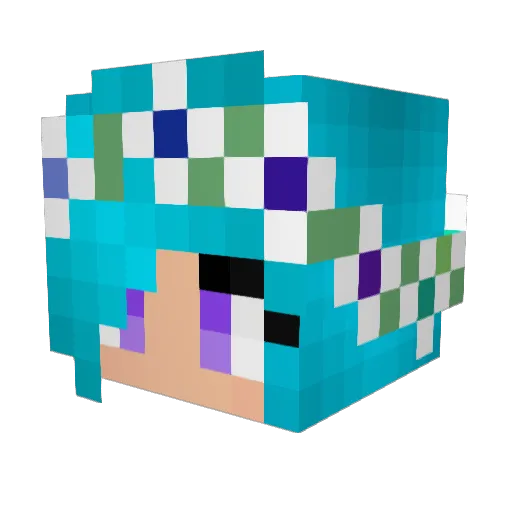 Blue_Pastel Minecraft avatar head, 3D render