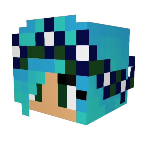 Blue_Sheep_ Minecraft avatar head, 3D render