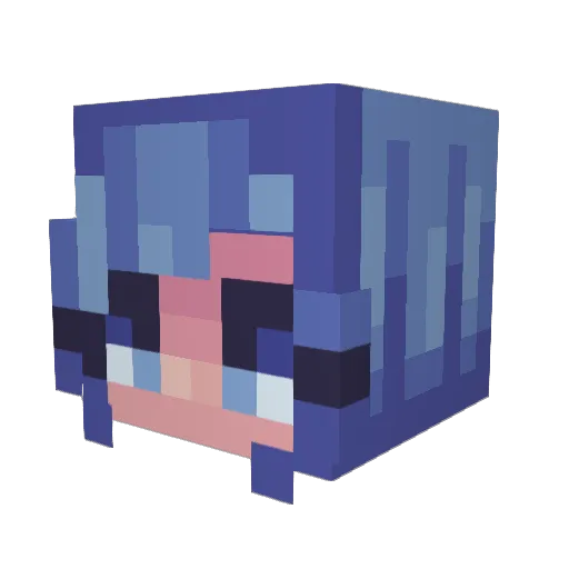 Blue_Slushies Minecraft avatar head, 3D render