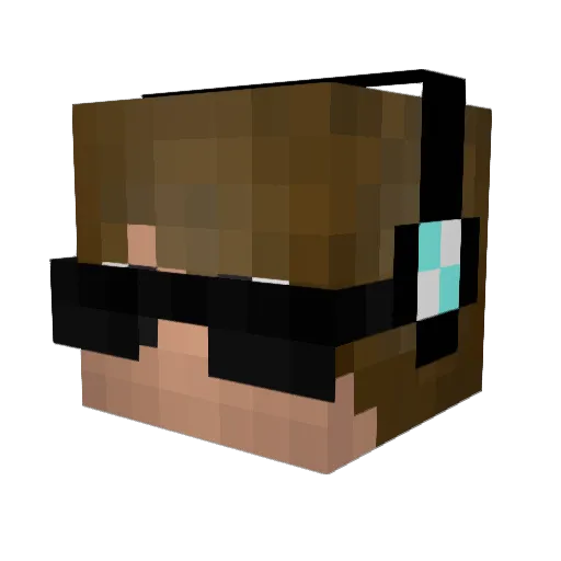 Blue_VLC Minecraft avatar head, 3D render