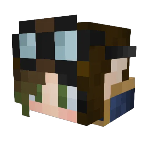 Blue_cloak Minecraft avatar head, 3D render