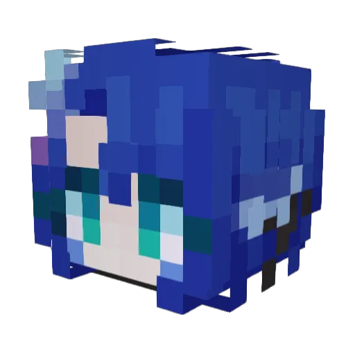 Blue_sed Minecraft avatar head, 3D render
