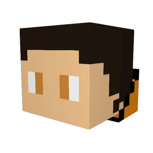 Blue_v1rus Minecraft avatar head, 3D render