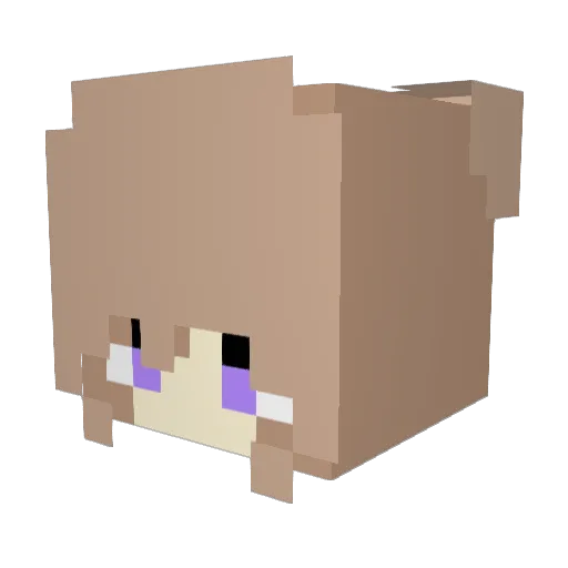 Blue_yun Minecraft avatar head, 3D render