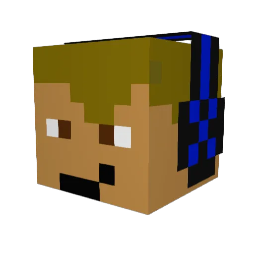 Bluebase55 Minecraft avatar head, 3D render