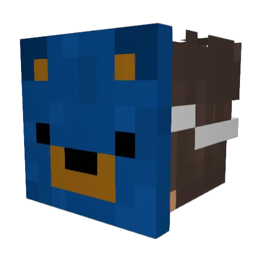 Bluebear100 Minecraft avatar head, 3D render